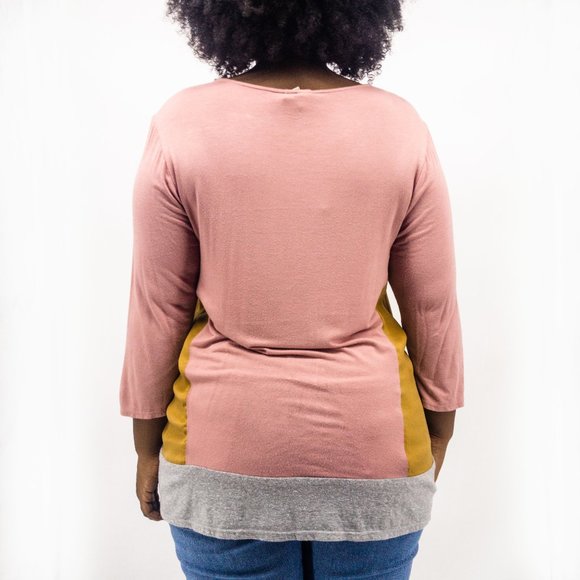 Anthropologie Dolan Left Coast Colorblock Top L - Picture 3 of 5